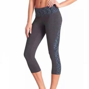 Athleta Gray Blue Splits Revelation Crop Leggings